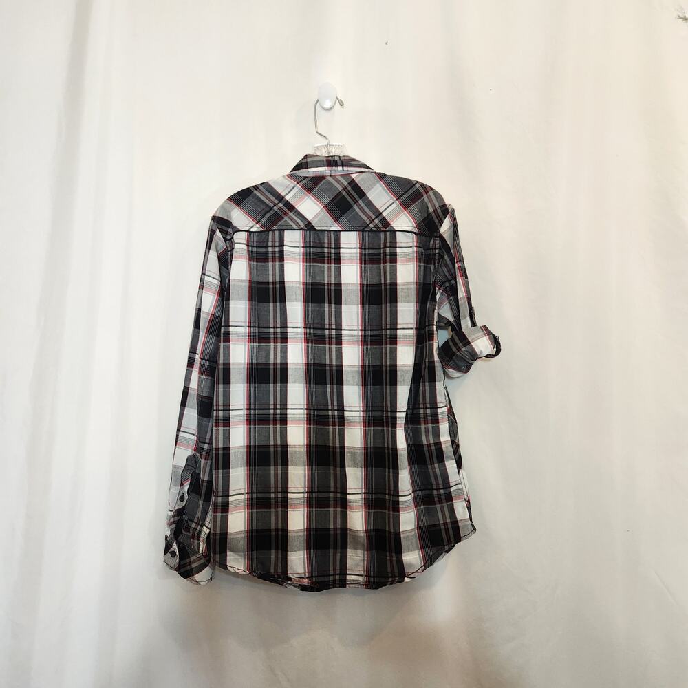 HELIX Athletic Fit Black Grey‎ Red Plaid Streetwear Cowboy Western Mens Medium M - Picture 3 of 12
